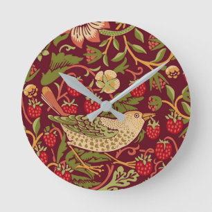 Relógio Redondo William Morris Strawberry Thef Round Clock