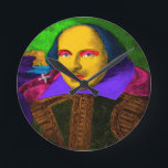 Relógio Redondo William Shakespeare Pop Art<br><div class="desc">William Shakespeare (1564-1616) foi um poeta,  dramaturgo e ator inglês,  amplamente considerado o maior escritor da língua inglesa</div>