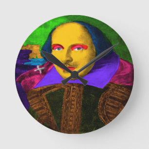 Relógio Redondo William Shakespeare Pop Art