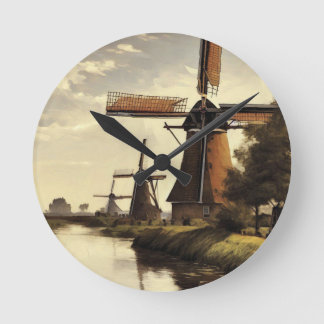Relógio Redondo Windmills Wall Clock