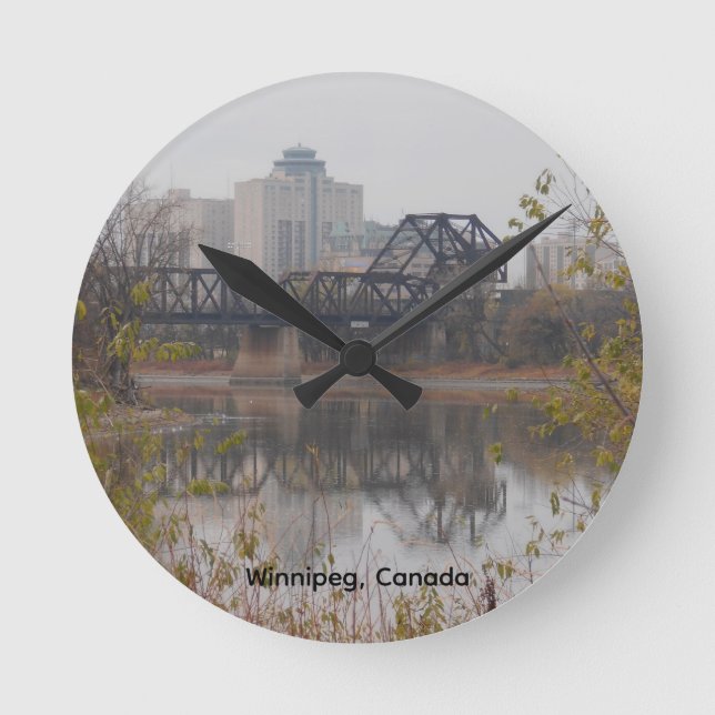 Relógio Redondo Winnipeg railway bridge clock (Frente)
