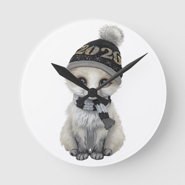 Relógio Redondo Winter Cutie 2026 Watch Cute Winter Animal Wrist W (Frente)