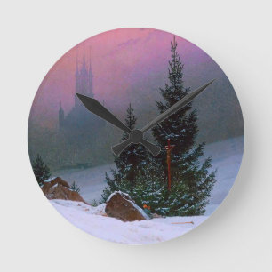 Relógio Redondo Winter Landscape Caspar David Friedrich
