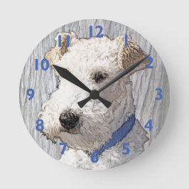 Relógio Redondo Wire Fox Terrier Art