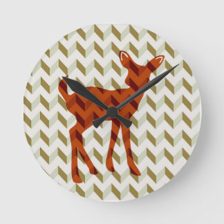 Relógio Redondo Woodland Fawn Wall Clock