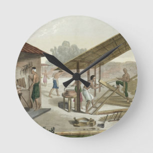 Relógio Redondo Workshop de carpintaria em Kupang, Timor, prato 6