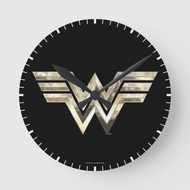 Relógio Redondo WW84 | Golden Wonder Woman Logo (Frente)