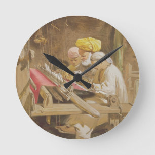 Relógio Redondo Xailes da caxemira: Tecelagem, 1863 (chromolitho)