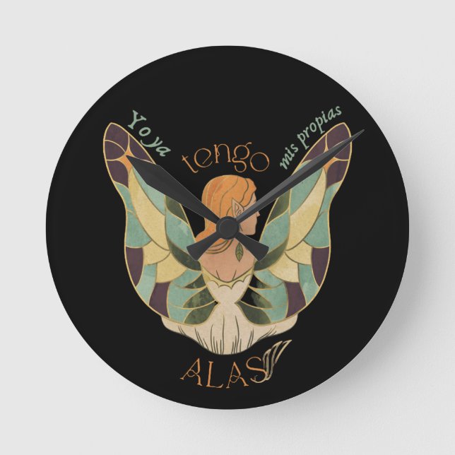 Relógio Redondo Ya tengo mis propias alas (Frente)