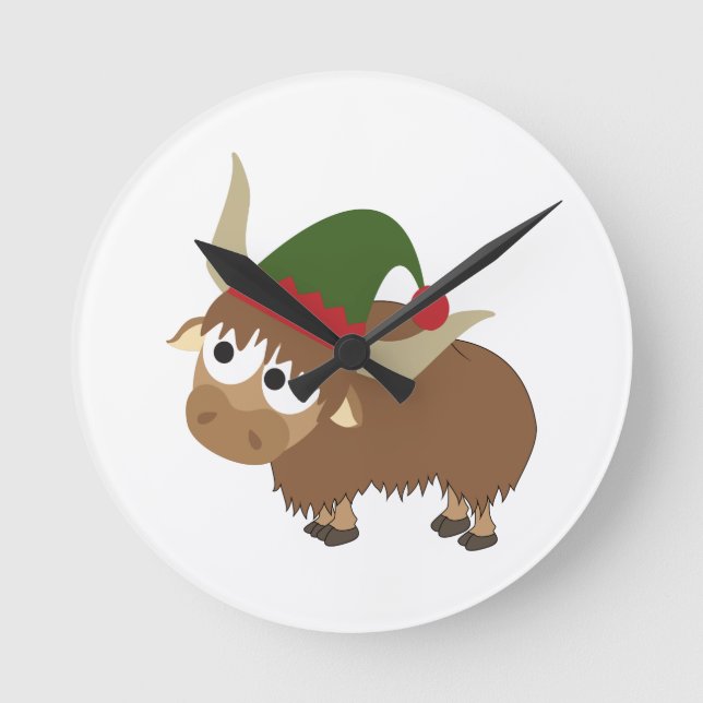 Relógio Redondo Yak Christmas Elf (Frente)