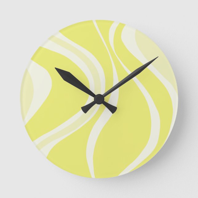 Relógio Redondo Yellow Waves Wall Clock (Frente)