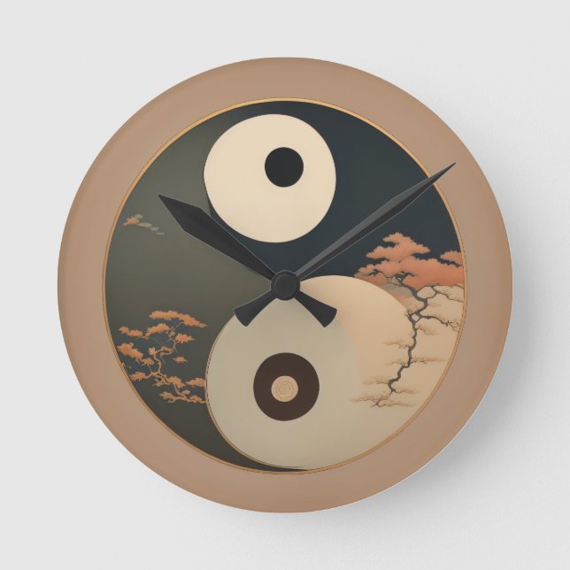 Relógio Redondo Yin Yang (Frente)