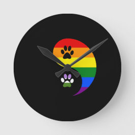Relógio Redondo Yin Yang Genderqueer Wall Clock