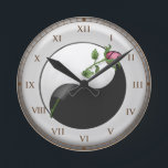 Relógio Redondo Yin Yang Rosa<br><div class="desc">Yin Yang Rosa Clock, Rosa roupa, t-shirts Yin Yang, presentes de Namorados por ArtMuvz Illustration.t-shirt de Rosa vermelha romântica, presentes de roupa e rosa, saco de totas, caneca. Gravata única, ligante cardíaco, chapéu, bocal. t-shirt rosa, presentes de Dia de os namorados e roupa. Prepare-se para Dia de os namorados com...</div>