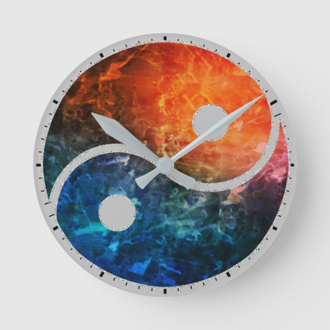 Relógio Redondo Yin Yang Wall Clock (Frente)