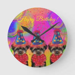 Relógio Redondo Yorkie Poo