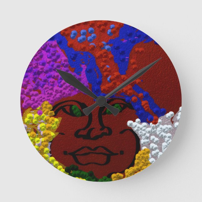 Relógio Redondo Young Woman in the Flower Mist (Frente)