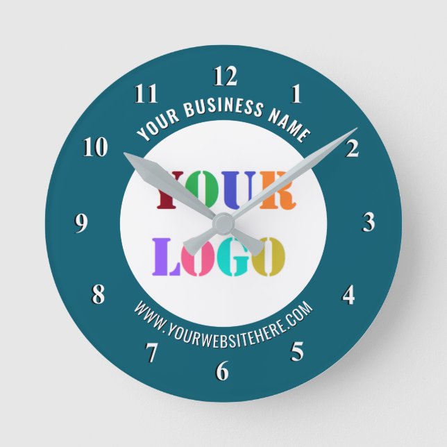 Relógio Redondo Your Promotional Branded Business Clock Template (Frente)