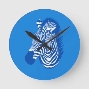 Relógio Redondo Zebra azul