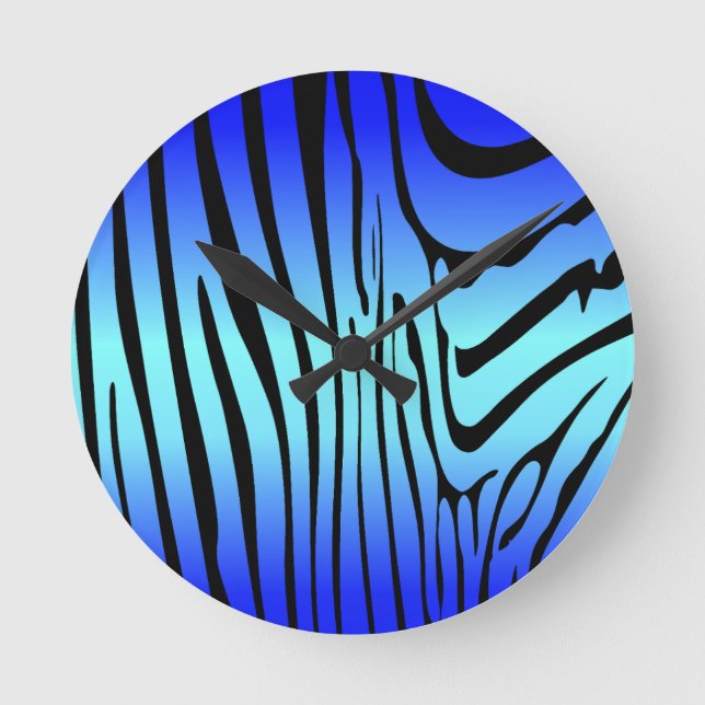 Relógio Redondo Zesty Zebra Blue (Frente)