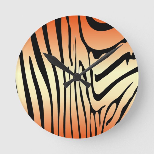 Relógio Redondo Zesty Zebra Orange (Frente)