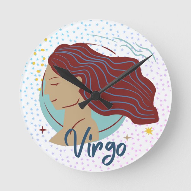 Relógio Redondo Zodiac, Mulher Moderna do Virgo  (Frente)
