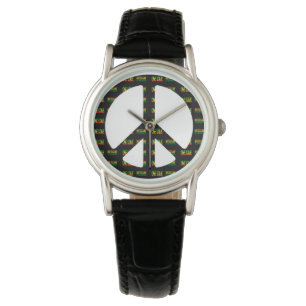 Relógio Reggae One Love Peace Sign Watch