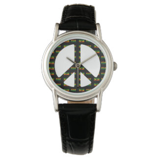 Relógio Reggae One Love Peace Sign Watch