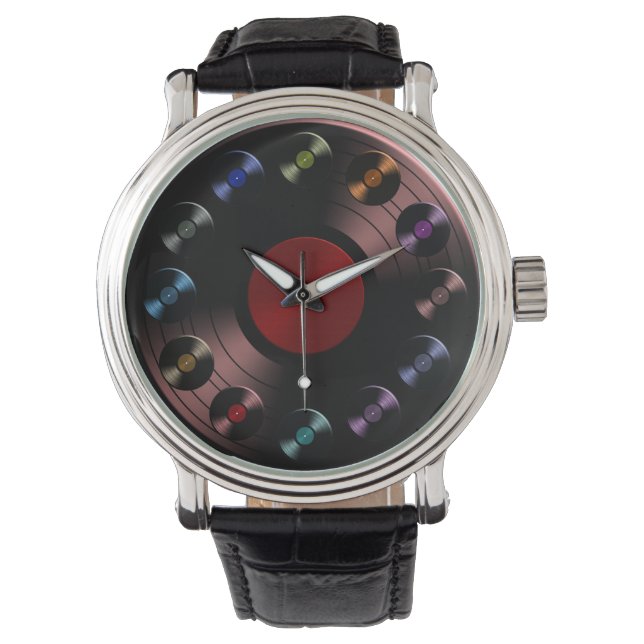 Relógio Registro de vinilo retrô dos anos 70 (Frente)