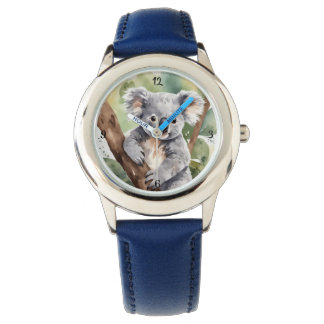 Relógio Reloj Adorable con Koala Bebé en Estilo Acuarela