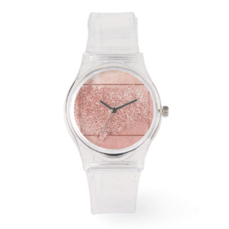 Relógio reloj rosa brillante