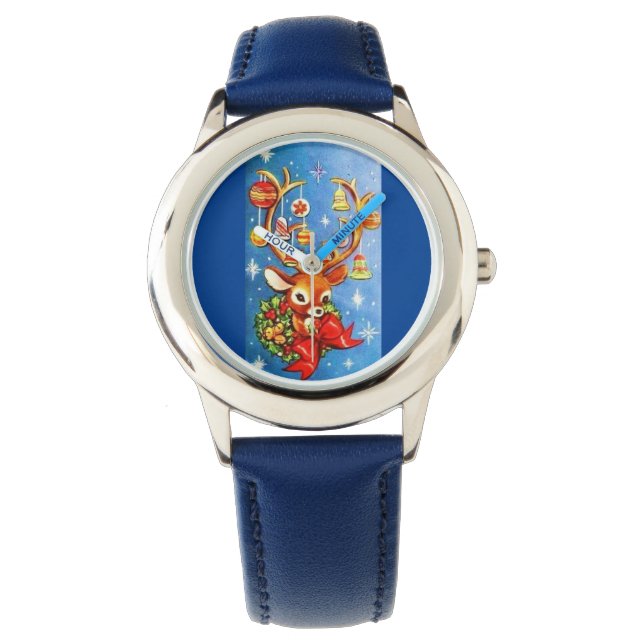 Relógio Rena doce super do natal vintage (Frente)