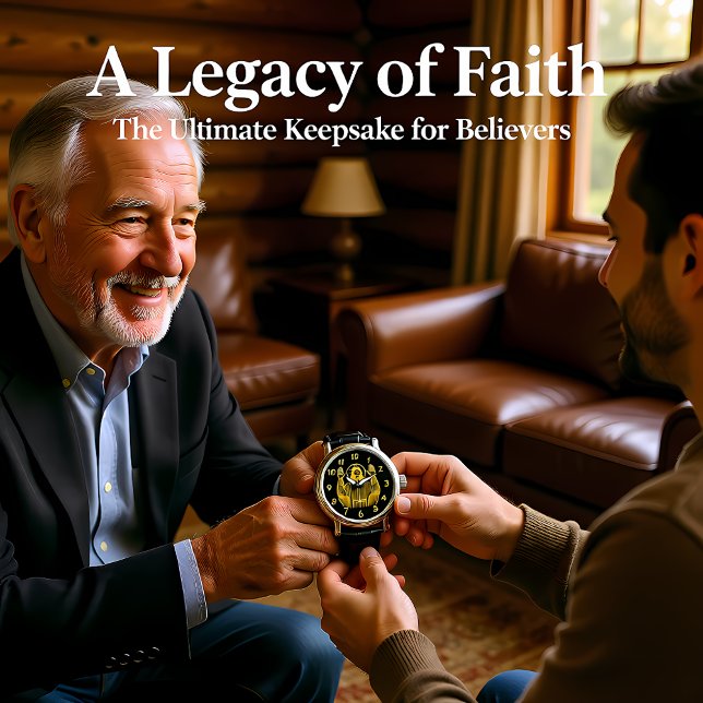 Relógio Representação ouro de Jesus com Mãos Levantadas (Criador carregado)