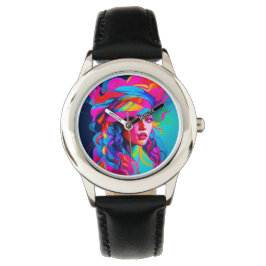 Relógio Retrato de Abstrato vibrante