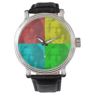 Relógio Retrato De Beethoven Em Quadrados