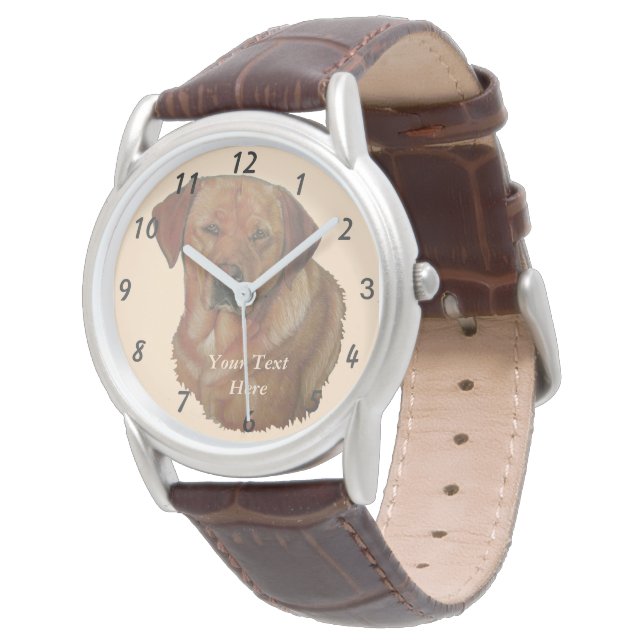 Relógio retrato de um cão labrador raro e ouro vermelho (Angular)