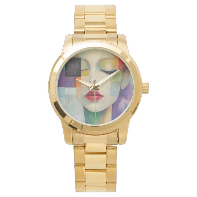 Relógio Retrato no Surrealismo do Bloco de Cor (Frente)