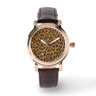 Relógio Retro 50 Rockabilly Leopard Print Designer Watch