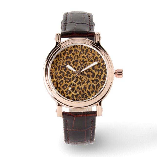 Relógio Retro 50 Rockabilly Leopard Print Designer Watch (Frente)