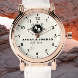 Relógio Retro calligraphic monogram Luxury Vintage 