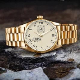 Relógio Retro Hipster Modern Monogram Unique Personalized 