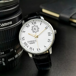 Relógio Retro Hipster Monogram Unique Personalized Design