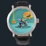 Relógio Retro Little Cowboy Watch<br><div class="desc">Sim! Estará pronto para ir até o pôr do sol com este Retro Little Cowboy Watch. Este design de capricho apresenta um vibrante, estilo 1960, desenho animado minimalista de um pai e seu filho jovem tendo rip-ruge, bom tempo. A cena acontece na sala moderna de meio século, que tem um...</div>