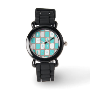 Relógio Retro Turquoise Starbursts Kids Watch