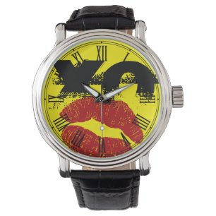 Relógio retrô XO XO beije-me / Moda de festa diver