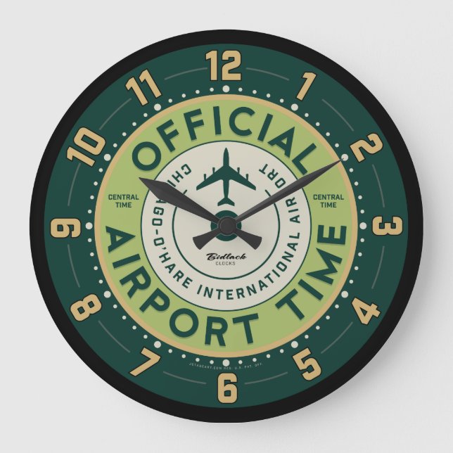 Relógio Retroativo Do Aeroporto O'Hare (Frente)