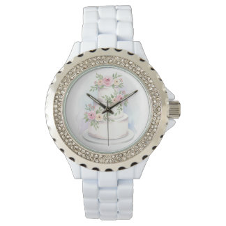 Relógio Rhinestone Bezel Weding Cake Bridal Watch