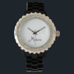 Relógio Rinestone Negro Personalizado Simplesmente Elegant<br><div class="desc">Simples Elegante Rinoestone Negro Personalizado Assista presente perfeito para mãe, namorada ou esposa - um lindo relógio de pulso preto com rochas brilhantes. Para caminhadas casuais ou uma noite fora, este relógio pode ser vestido em qualquer momento do dia.</div>