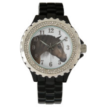 Rinoestone Black Enamel Watch, das mulheres do cav