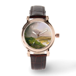 Relógio Rio Oxbow Seen do Monte Holyoke, Massachusetts